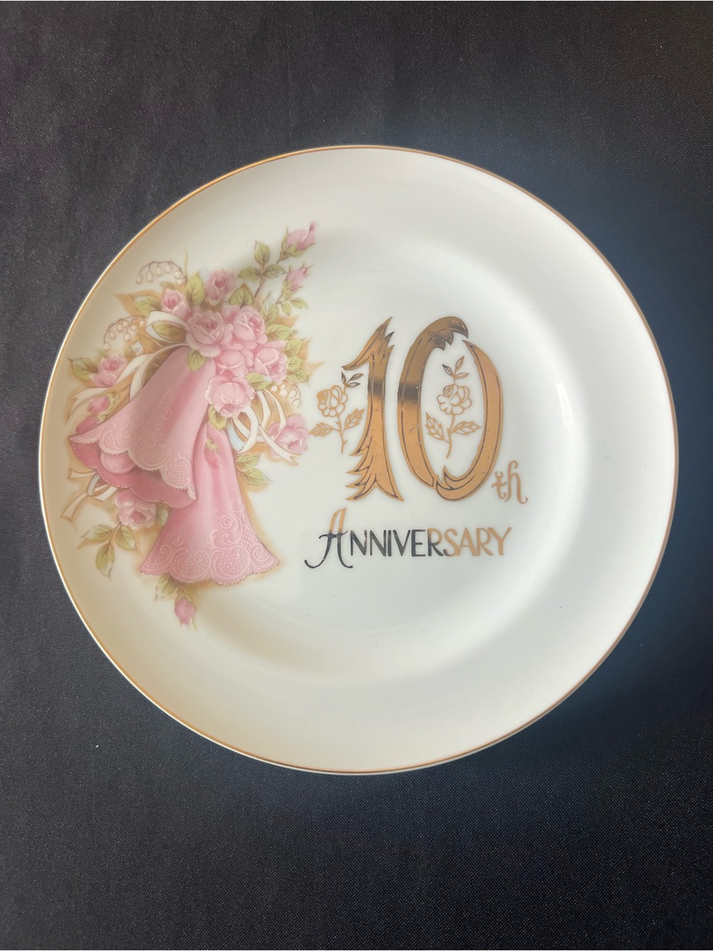Vintage Saji Fine China Japan 10th Anniversary Decorative Plate